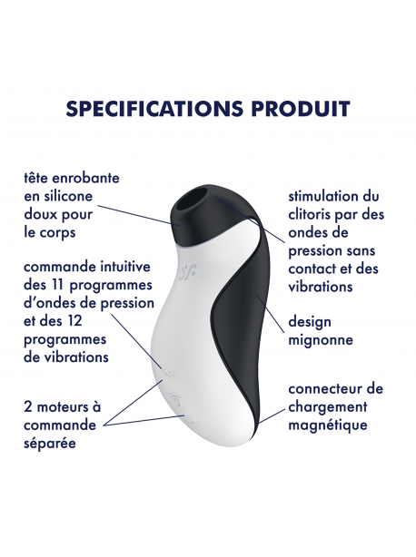 Orca stimulateur clitoridien et vibromasseur - Noir Satisfyer