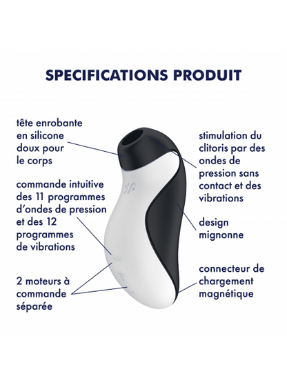 Orca stimulateur clitoridien et vibromasseur - Noir Satisfyer