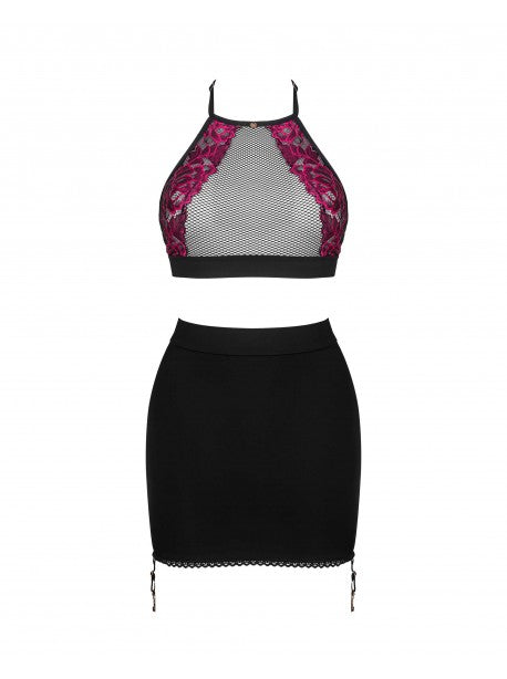 Rosenty ensemble Top et Jupe - Noir OBSESSIVE