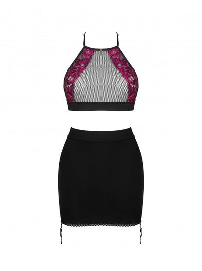 Rosenty ensemble Top et Jupe - Noir OBSESSIVE