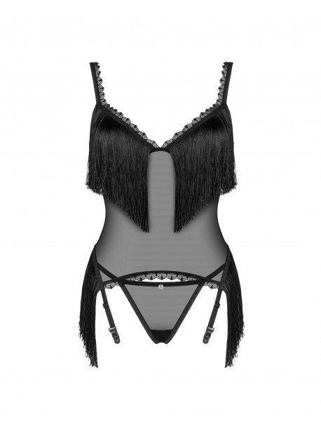 Sherila Corset et string - noir OBSESSIVE