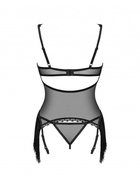 Sherila Corset et string - noir OBSESSIVE