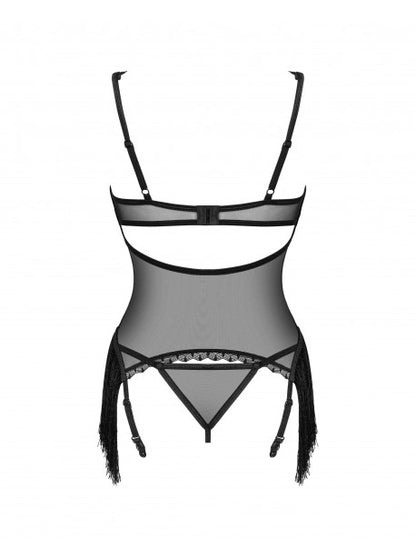 Sherila Corset et string - noir OBSESSIVE