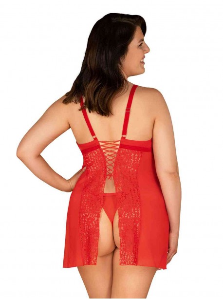 Blossmina Nuisette et string - Rouge OBSESSIVE