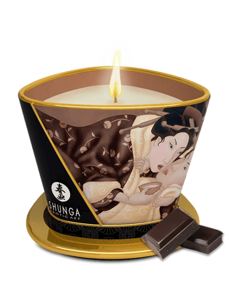 Bougie de massage lueur et caresses - Excitation Chocolat enivrant