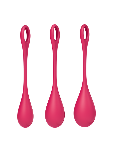 Boules de Geisha Satisfyer Yoni Power 1 - Set de 3 - Rouge SATISFYER