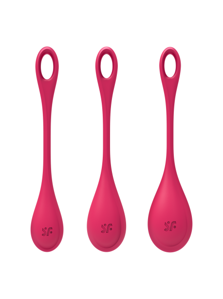 Boules de Geisha Satisfyer Yoni Power 1 - Set de 3 - Rouge SATISFYER