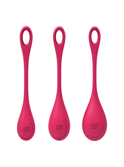 Boules de Geisha Satisfyer Yoni Power 1 - Set de 3 - Rouge SATISFYER