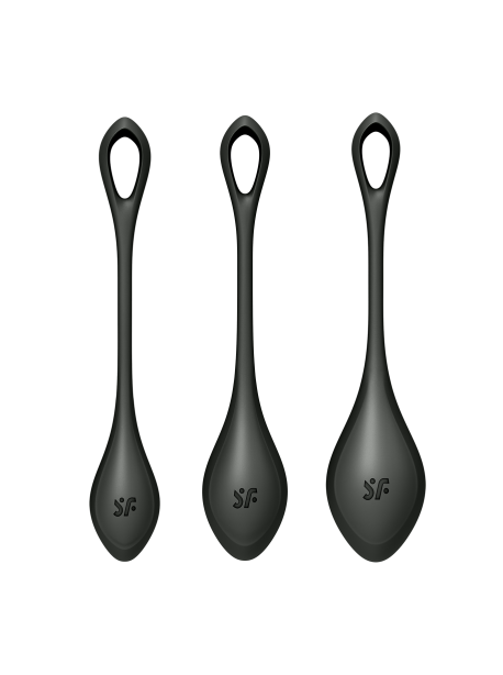 Boules de Geisha Satisfyer Yoni Power 2 - Set de 3 - Noir SATISFYER