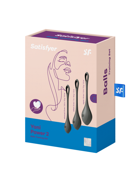 Boules de Geisha Satisfyer Yoni Power 2 - Set de 3 - Noir SATISFYER