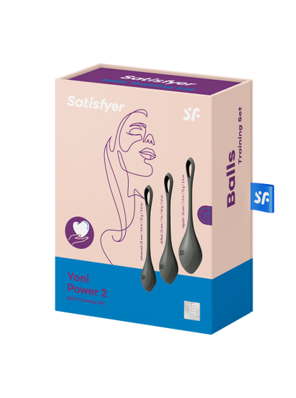 Boules de Geisha Satisfyer Yoni Power 2 - Set de 3 - Noir SATISFYER