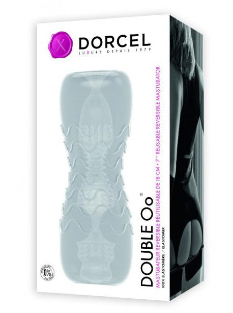 Masturbateur Dorcel Double OO 2 en 1 - Blanc transparent  DORCEL