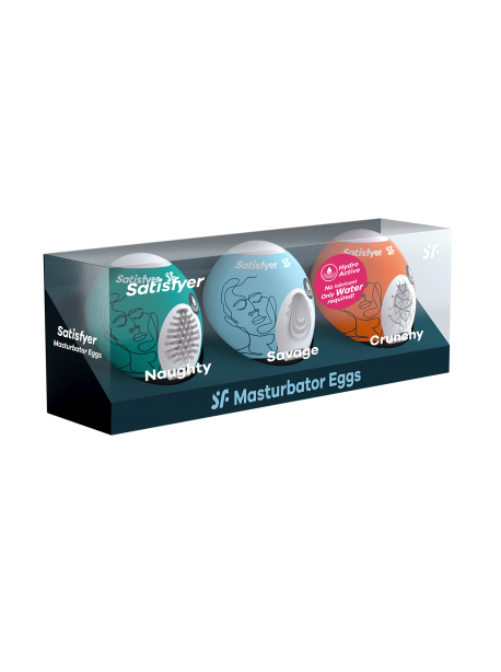 Ensemble Oeufs masturbateurs 3 pièces Naughty, Savage, Crunchy SATISFYER