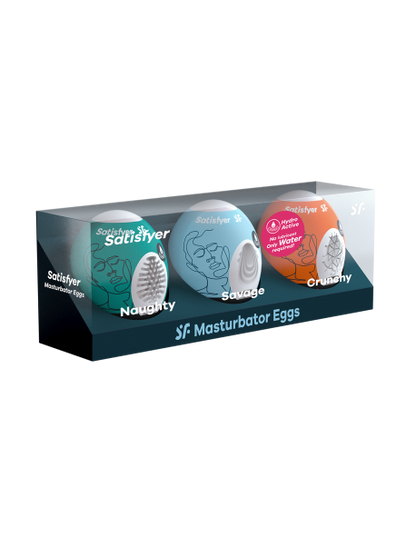 Ensemble Oeufs masturbateurs 3 pièces Naughty, Savage, Crunchy SATISFYER