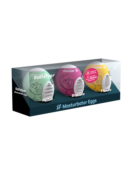 Ensemble Oeufs masturbateurs 3 pièces Riffle, Bubble, Fierce SATISFYER