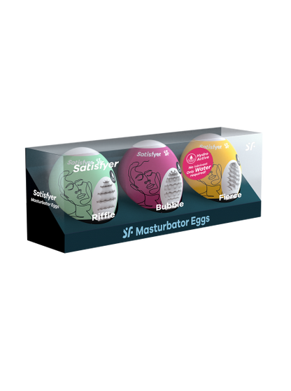 Ensemble Oeufs masturbateurs 3 pièces Riffle, Bubble, Fierce SATISFYER