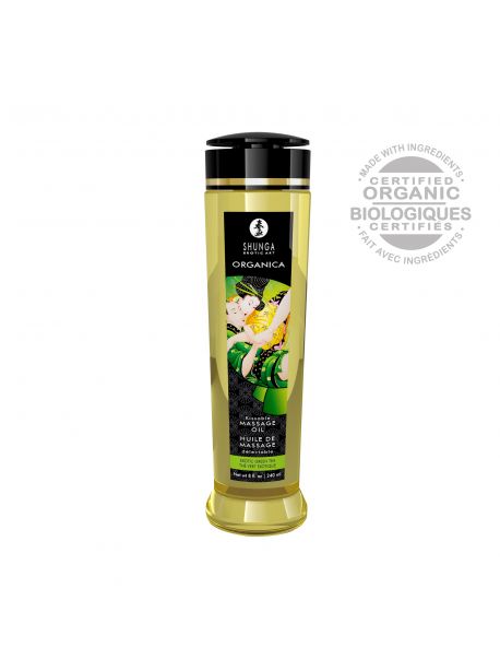 Huile de massage organique - Thé vert - 240 ml