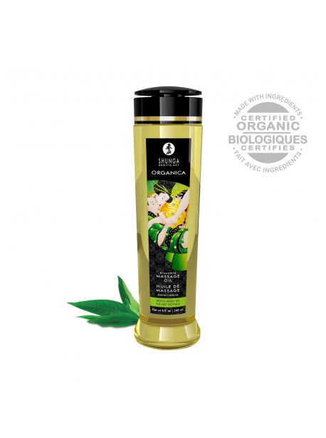 Huile de massage organique - Thé vert - 240 ml