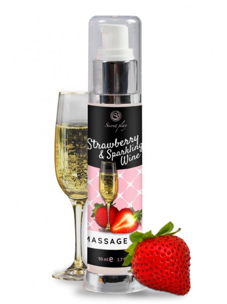 Huile de massage Fraise et Vin pétillant  - 50 ml