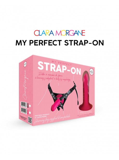 My Perfect Strap On Medium Harnais &amp; Dildo- Rose CLARA MORGANE