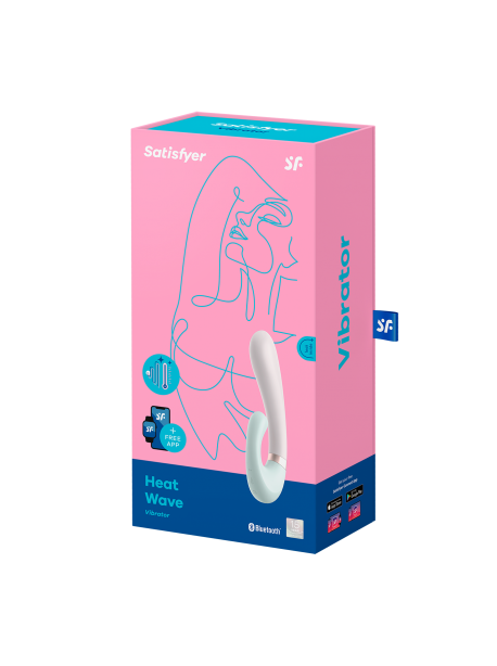 Stimulateur clitoridien et Vibromasseur point G Satisfyer Heat Wave Connect App - Vert clair SATISFYER