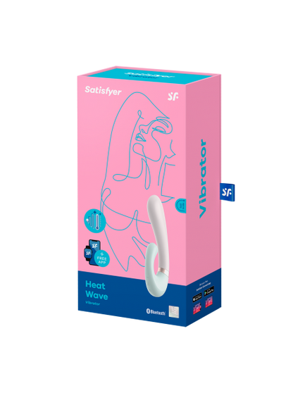 Stimulateur clitoridien et Vibromasseur point G Satisfyer Heat Wave Connect App - Vert clair SATISFYER