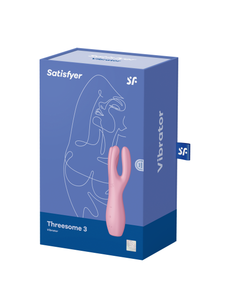 Stimulateur clitoridien et Vibromasseur point G Satisfyer Threesome 3 - Rose  ou Vert /bleu SATISFYER