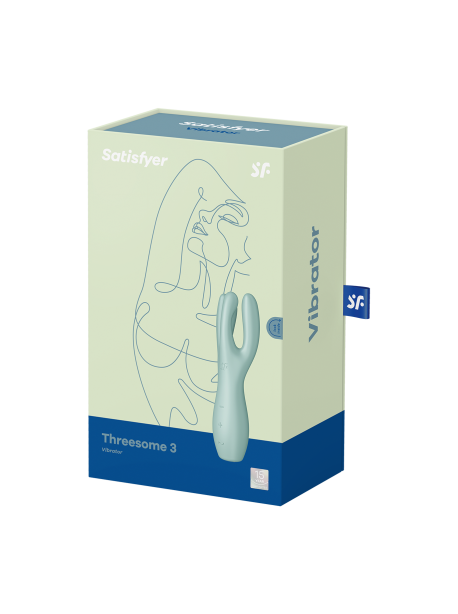 Stimulateur clitoridien et Vibromasseur point G Satisfyer Threesome 3 - Rose  ou Vert /bleu SATISFYER