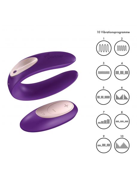 Stimulateur pour couple Satisfyer Double Plus Remote - Violet