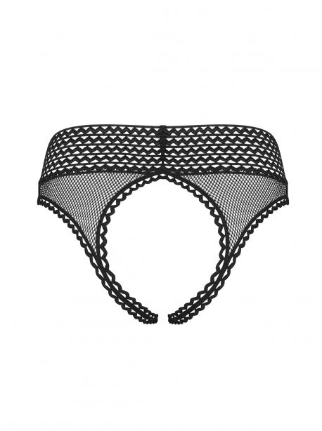 Strapelie culotte ouverte - Noir OBSESSIVE