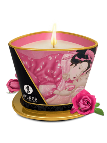 Bougie de massage lueur et caresses - Aphrodisia Rose