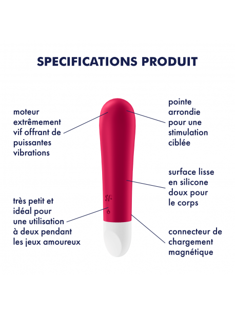 Vibromasseur Satisfyer Ultra Power Bullet 1 - Rouge SATISFYER