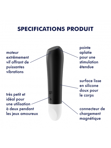 Vibromasseur Satisfyer Ultra Power Bullet 2 - Noir ou Violet SATISFYER