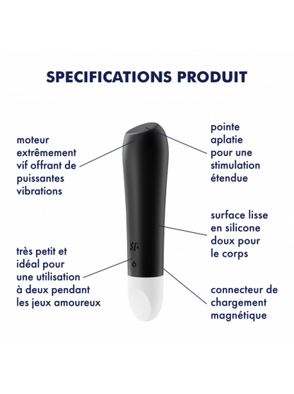 Vibromasseur Satisfyer Ultra Power Bullet 2 - Noir ou Violet SATISFYER